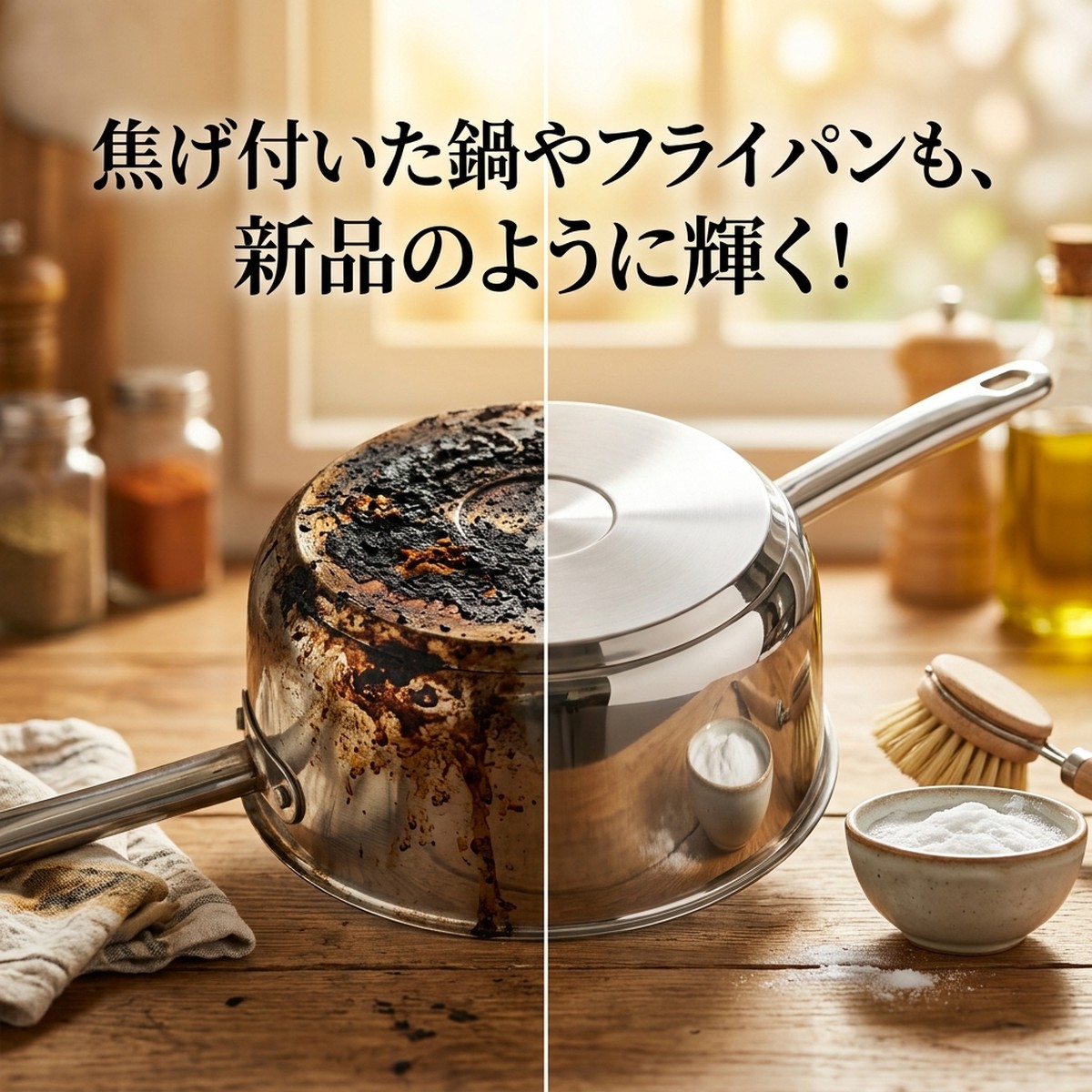 焦げ付き鍋の頑固な汚れを重曹と酢で落とす実践ガイド