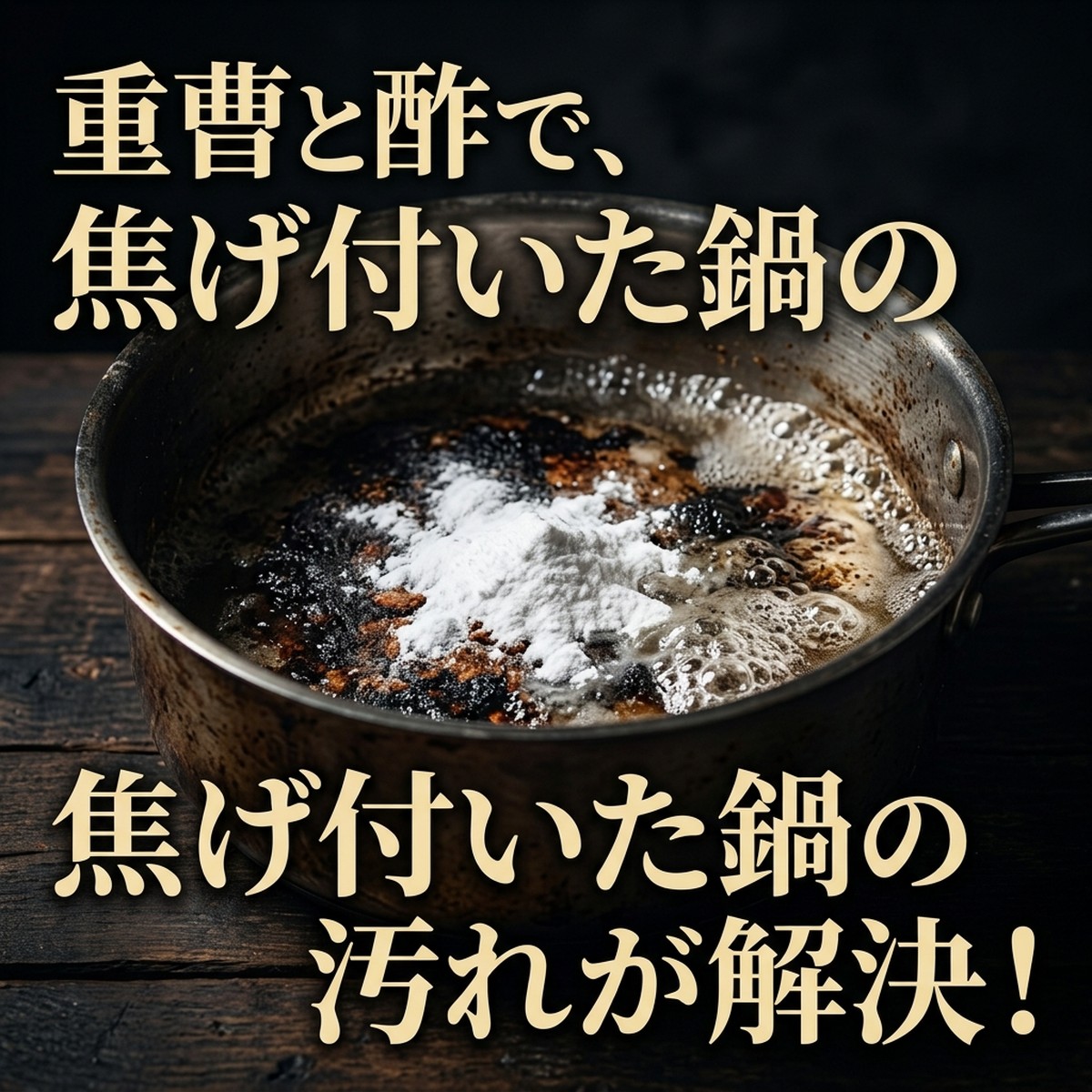 焦げ付いた鍋の汚れを重曹と酢で落とす効果的な方法